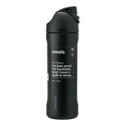 Owala FreeSip Stainless Steel Water Bottle, 24oz, Very Very Black