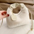 thumbnail image 1 of Bolso de felpa de moda para mujer, bolso de mensajero sencillo e informal de invierno, bolso de mano retro para mujer, 1 of 6