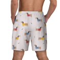 thumbnail image 4 of Uemuo Dachshund Dog Puppy Pattern Mens Swim Trunks Quick Dry Board Shorts with Mesh Lining, Stretch Beach Shorts Quick Dry No-Chafing Board Shorts-X-Large, 4 of 9