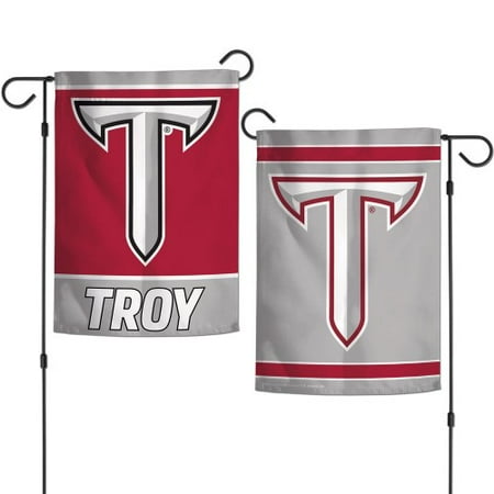 College 2 Sided Banner Flags - Troy University Garden Flag 2 Sided Logo Banner