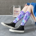 thumbnail image 5 of Naloa Blue Skull Daisy Thigh High Socks Extra Long Stretchy Sock Women Over Knee High Opaque Stocking Daily Wear, 5 of 6