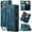 Blue, variant on ELEHOLD for iPhone 16 Pro Max Case for Men Women Wallet Case, Premium Leather Shockproof Purse Case with Credit Card Slots Zipper Pocket Anti-Loss Wriststrap iPhone 16 Pro Max,Blue