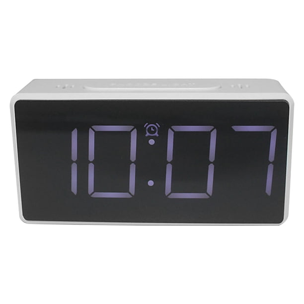 Moyic Reloj despertador Pantalla LED digital Temporizador de espejo Reloj electrónico para la sala de estar de la oficina de la cabecera del Electrónica blanco