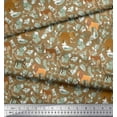 thumbnail image 2 of Soimoi Moss Georgette Fabric Kangaroo,Elephant & Lion Animal Print Fabric by Yard 42 Inch Wide, 2 of 3