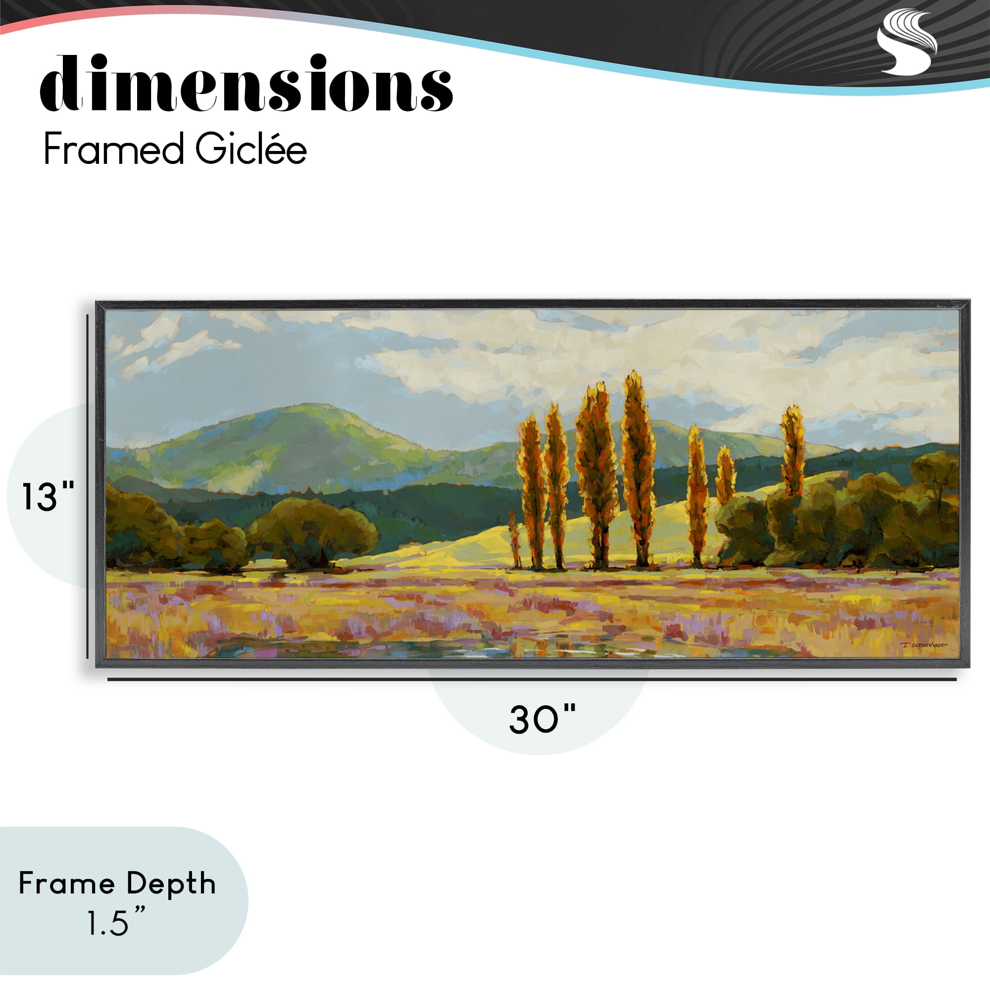 Stupell Industries Vast Subdued Countryside Black Framed Giclee Art, design by Trevor Copenhaver