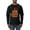 Black, variant on Spooky Vibes Pumpkin Skulls Bats Stars with Orange and Black Halloween Men Long Sleeve Shirt, Black, X-Large