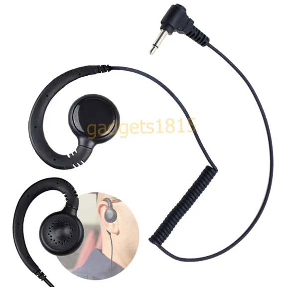3.5Mm Listen Only Earpiece G-Shape Earhook Headset For Motorola Retevis Icom Mic