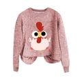 thumbnail image 4 of Pink Oversized Sweatshirts for Women Cute Little Turkey Graphic Long Sleeve Knit Sweater Funny Novelty Thanksgiving Sweatshirt Fall Trendy Outfits, 4 of 4
