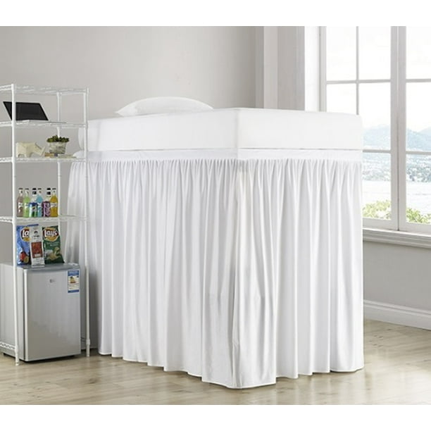 Luxury Plush Extended Dorm Sized Bed Skirt Panel with Ties (3 Panel Set