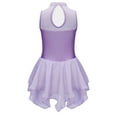thumbnail image 4 of Aislor Kids Girls Hollow Back Figure Skating Gymnastics Leotard Ballet Dance Dress 6-16 Lavender 8, 4 of 7