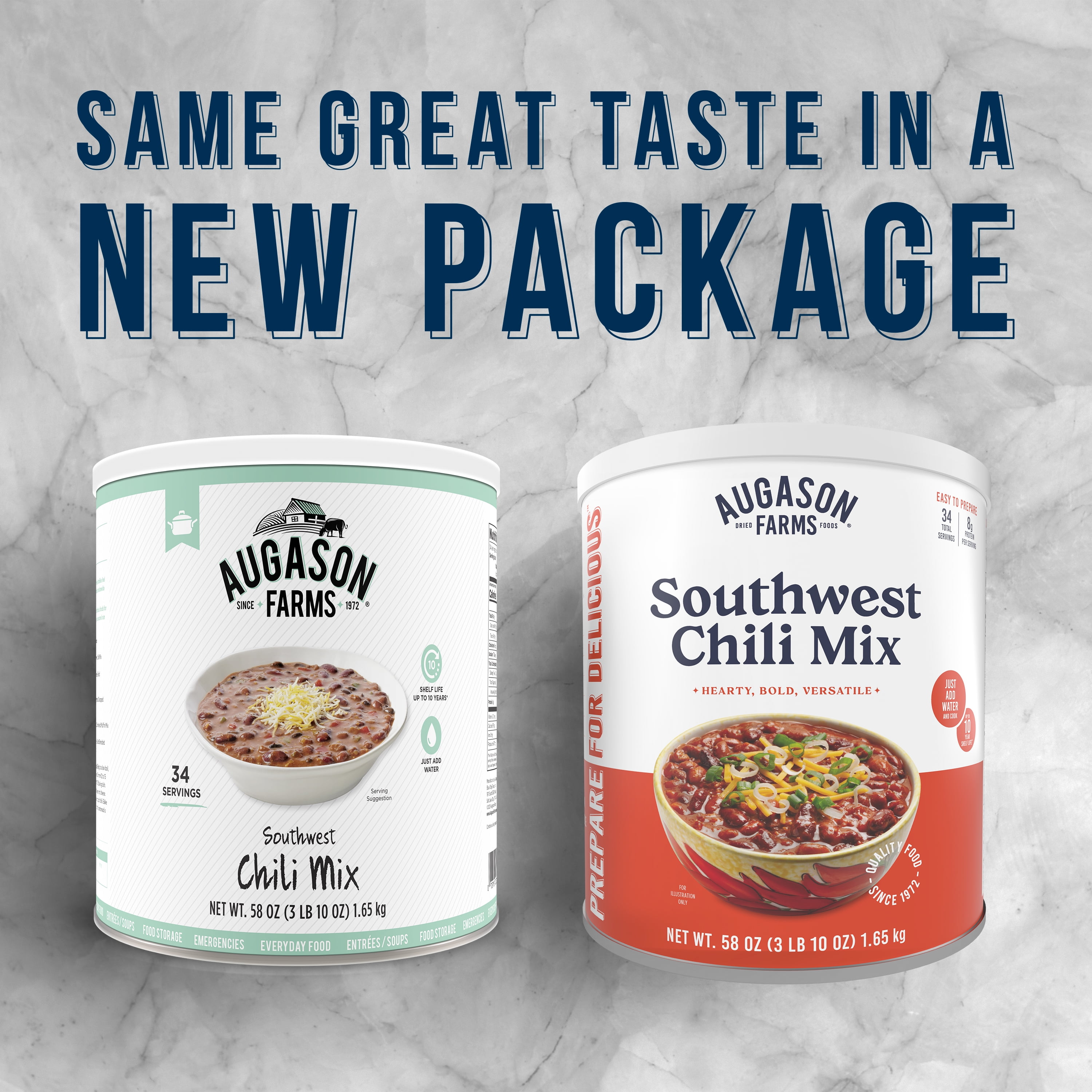 Southwest Chili Mix Emergency Food Supply, 34 Servings, 10 Year Shelf Life, 8 Grams of Protein per Serving, Certified Gluten Free - Dehydrated Meals, Survival Food Camping Essentials Can