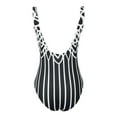 thumbnail image 5 of Huesdet Women Retro One Piece V Neck Swimsuit Tummy Control Halter Vintage Bathing Suit[White,6XL], 5 of 5