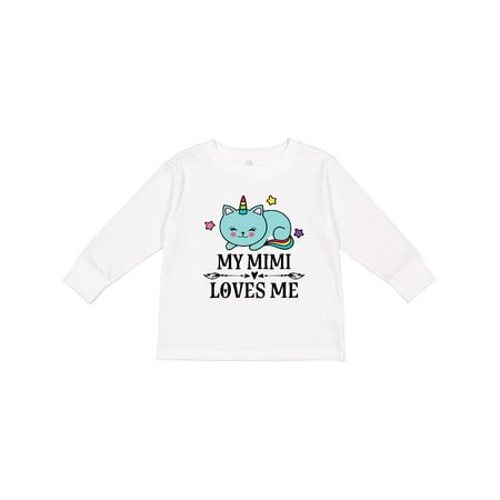 

Inktastic Mimi Loves Me Unicorn Cat Girls Long Sleeve Toddler T-Shirt