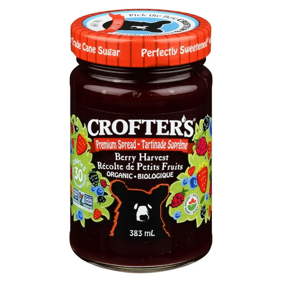 Tartinade de fruits biologique suprême de la récolte de petits fruits de Crofter's 383 ml