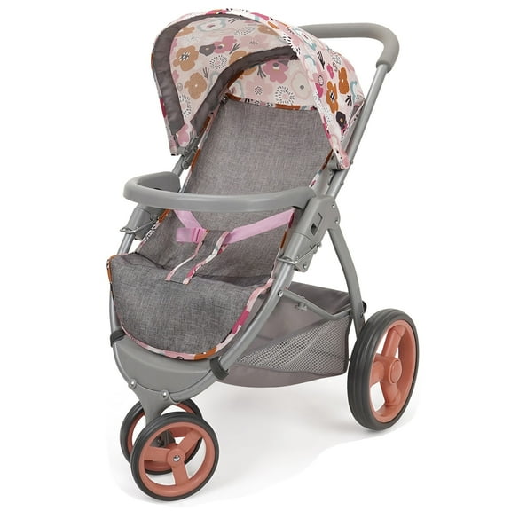 509 Crew: Melange Flora - Mabelle 3-Wheel Doll Jogger Stroller - Accessory For Dolls Up To 24", Large Canopy, Foldable Design, Kids Toy, Ages 3 