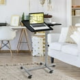 thumbnail image 3 of Giantex Support Mobile pour Ordinateur Portable, Chariot Roulant pour Ordinateur Portable à Hauteur Réglable avec Plateau Inclinable, Butée de Bord de Sécurité, Tablette Latérale, Poste de Travail Informatique Assis-Debout pour la Maison, le Bureau, l'École, 3 of 10