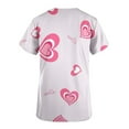 thumbnail image 4 of TIMIFIS Hauts de Sarrau de la Saint-Valentin pour Femmes Imprimés Uniforme de Travail à Manches Courtes Col en V Blouse T-shirt de Travail avec Poches pring, 4 of 5
