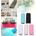 thumbnail image 4 of BEADCEST 1Pcs Black Tulle Roll Polyester Decorative Wedding Table Skirt for Event Designers 15cm x 10Yards, 4 of 4