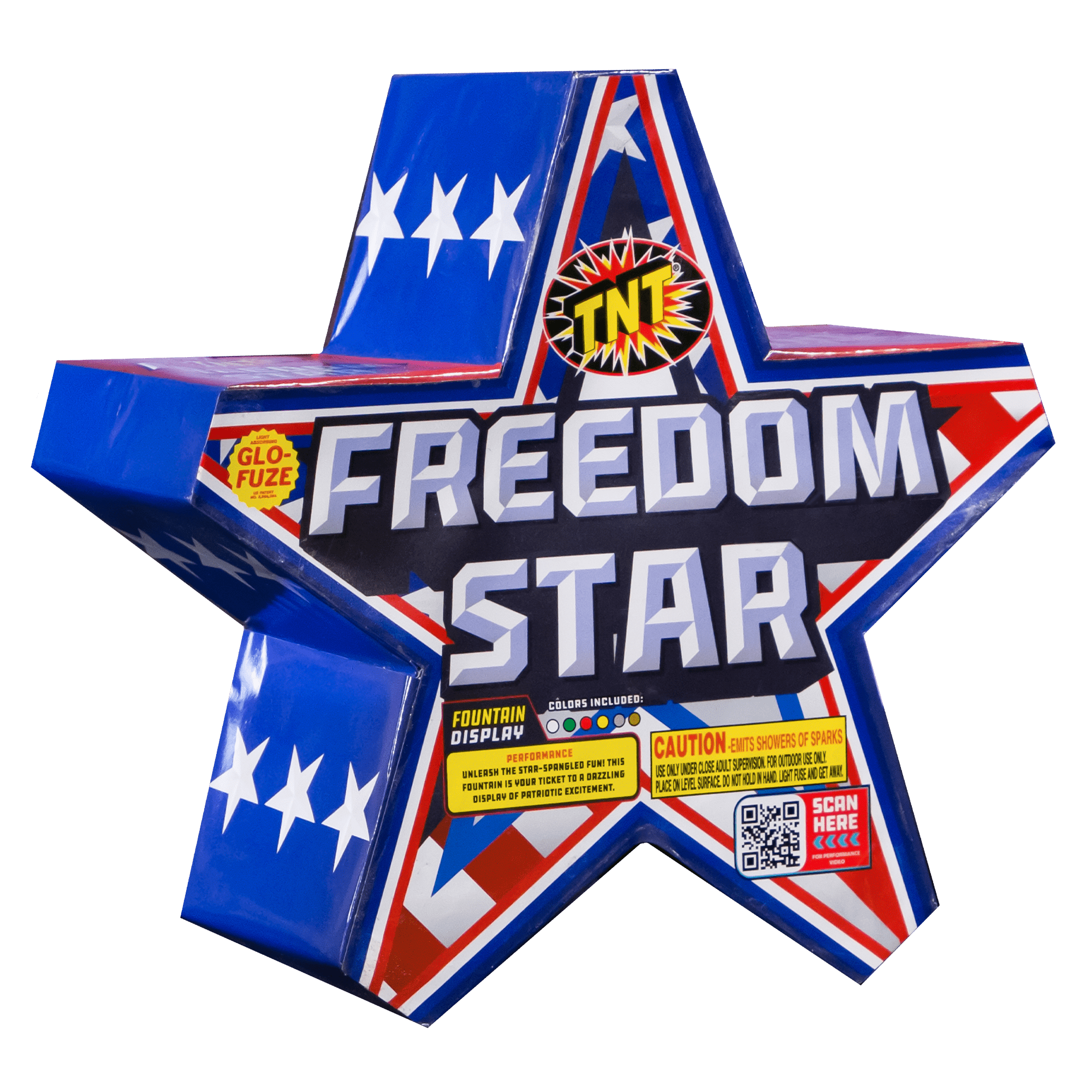 TNT Fireworks Freedom Star Multicolor Ground Based Fountain, Outdoor Party