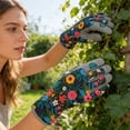 thumbnail image 4 of Gardening Gloves for Women, Thorn Proof Leather Yard Work Gloves, Puncture Resistant for Digging Weeding Pruning, Flexible Garden Gloves, Cyan One Size, 4 of 5