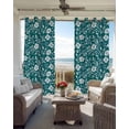 thumbnail image 6 of Green White Floral Kitchen Curtains Farmhouse Retro Botanical Leaves Cafe Short Curtains for Bathroom Blackout Window Curtain Grommet Small Window Treatment Drapes for Bedroom Living Room 27.5"x39"x2, 6 of 9