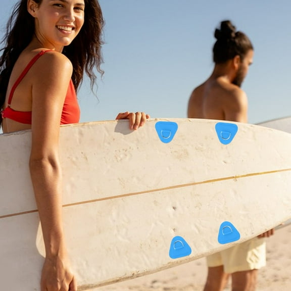 HINTRMENT 4Pcs Inflatable Paddle Board D Rings Blue Buckle for Kayak 3.5x3.1x0.4in