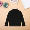 thumbnail image 2 of KAUOD Girls Ribbed Sweater Bell Long Sleeve Stretchy Turtleneck Pullover Sweaters Kids Plain Fall Warm Tops Casual Clothes, 2 of 9