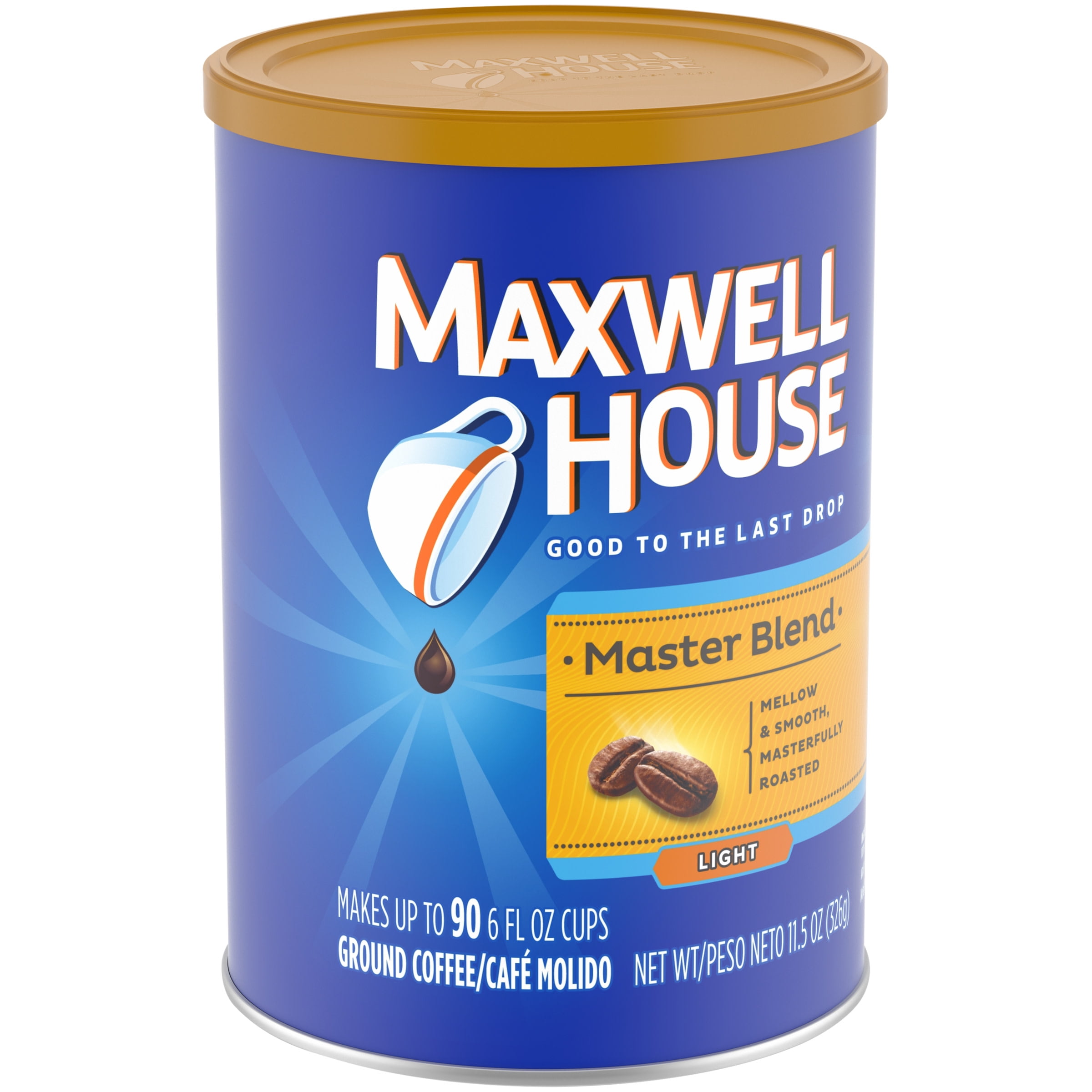 Maxwell House Master Blend Light Roast Ground Coffee, Caffeinated, 11.5 oz