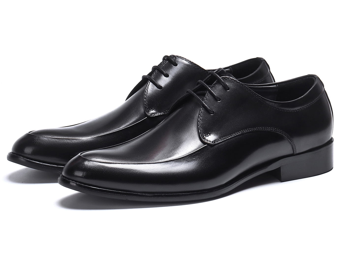 Santimon Black Dress Shoes for Men Sleek Pointed Toe Lace-up  display picture 3