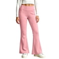 thumbnail image 6 of BXJX Girls Leggings 2 Pieces 10-12, Sports Elastic Waist Stretchy Slim Base Layer Flare Pants, 6 of 8