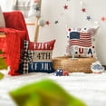 thumbnail image 5 of Sm:)e USA Stars and Stripes Fourth of July Throw Pillow Cover 18x18 Inch Set of 4, Polyester Patriotic Outdoor Pillow Case for Sofa Couch, 5 of 6