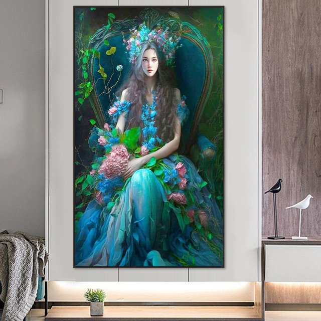 Cuadros Decorativos 5D bricolaje taladro cuadrado completo diamante pintura mujer hogar decoración arte artesanía(2) Wdftyju de costura negro 4 estilos
