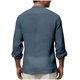 thumbnail image 2 of Camisetas de Manga Larga Casual Color Sólido Botón de Cuello Redondo Detalle Camiseta Suave para Deportes Primavera Diaria, 2 of 4