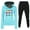 Light Blue, variant on Womens 2 Piece Sweatsuit Outfit Heart Print Hoodie Sweatshirt Sweatpants Plus Size Jogging Suit