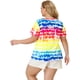 thumbnail image 5 of Women's Plus Size T Shirts Round Neck Multi Color Dye Casual Tops Multi-color 2X, 5 of 7