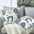 thumbnail image 5 of Christmas Joy Throw Pillow Cover Case Joy Snowflakes Throw Pillows Set of 2 Super Soft Pillow Covers 18x18 Inches Farmhouse Home Decor for Living Room Bedroom Sofa Couch Cushion Cover, 5 of 6