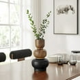 thumbnail image 2 of Milo Trinnet Three Tiered Stack Modern Two Tone Tabletop Vase - Black and Walnut - Large, 2 of 8