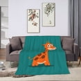 thumbnail image 6 of DouZhe Ultra-Soft Micro Fleece Lightweight Flannel Bed Blanket, Cartoon Wild Cute Giraffe Print Cozy Warm Throw Blankets, 60"x50", 6 of 7