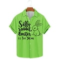 thumbnail image 2 of JURANMO Happy Easter Shirts for Men Funny Letter Print Cute Bunny Easter Eggs Graphic Short Sleeve Button Down Hawaiian Shirt White XL Clearance Items, 2 of 6