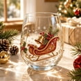 thumbnail image 5 of QISIWOLE 2D Christmas Glass Art Cup, Stemless Wine Glasses with Santa Snowman Reindeer Tree, Drinking Glasses for Coffee Cocktails Whiskey Soda, Xmas Home Bar Holiday Decor, Unique Christmas Gift, 5 of 8