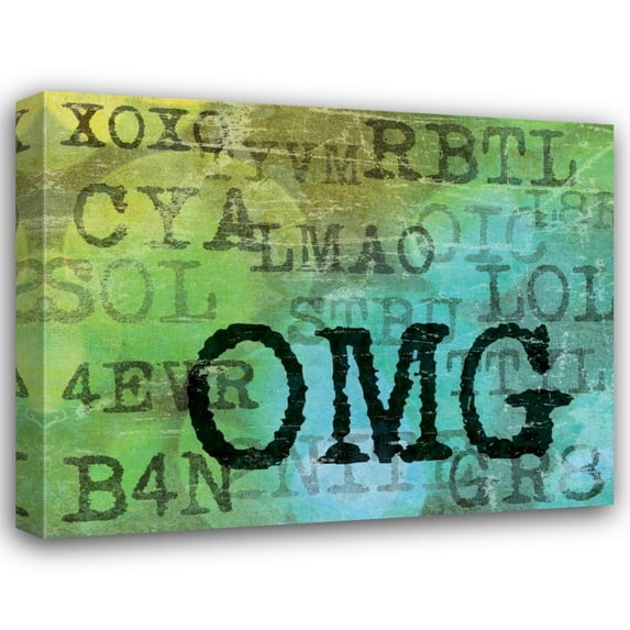 N Harbick 18x15 Gallery Wrapped Canvas Wall Art Titled - Text Logic II