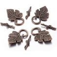 thumbnail image 2 of 10Set Leaf Alloy Toggle Clasps Leaf Necklace Clasps and Closures Red Copper Toggle Clasps Connectors for Handmade Necklace Bracelet Jewelry Making Accessories Toggle: 36x22x4.5mm, 2 of 3