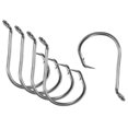 thumbnail image 1 of Ganchos de pesca en círculo de acero al carbono Uxcell 2# con barbillas, paquete de 10, 1 of 5