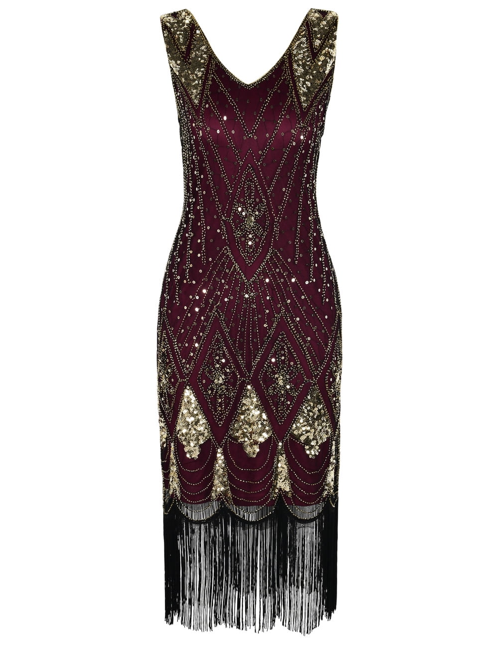 PrettyGuide Women 1920s Gatsby Cocktail Sequin Art Deco Flapper Dress ...