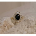 thumbnail image 4 of 2.10Ct Oval Cut Simulated Blue Sapphire Women's Wedding Halo Ring 14k Yellow Gold Plated, 4 of 4