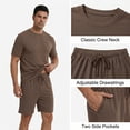 thumbnail image 5 of LANBAOSI Mens Pajama Set Summer Ribbed Knit Lounge Short Set 2-Piece Breathable Soft Sleepwear Set Size M, 5 of 8