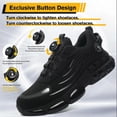 thumbnail image 4 of Lightweight Steel Toe Sneakers Rotating Buckle Safety Work Shoes Air Cushion Comfort Trainers for Men Women, 4 of 5