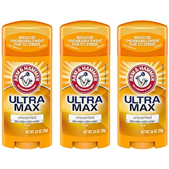 Arm & Hammer Ultramax Anti-Perspirant Deodorant Solid Unscented 2.60 Oz (Pack Of 3)