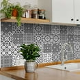 thumbnail image 3 of Mi Alma Gray White Floral Peel & Stick Vinyl Backsplash Tiles 5x5, 24 pcs, 3 of 12