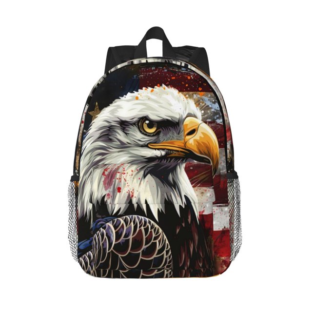 Easygdp Retro American Eagle A Mochila Ligera de 15 Pulgadas para Estudiantes, Mochila Cómoda para la Escuela y Viajes, Correas Ajustables
